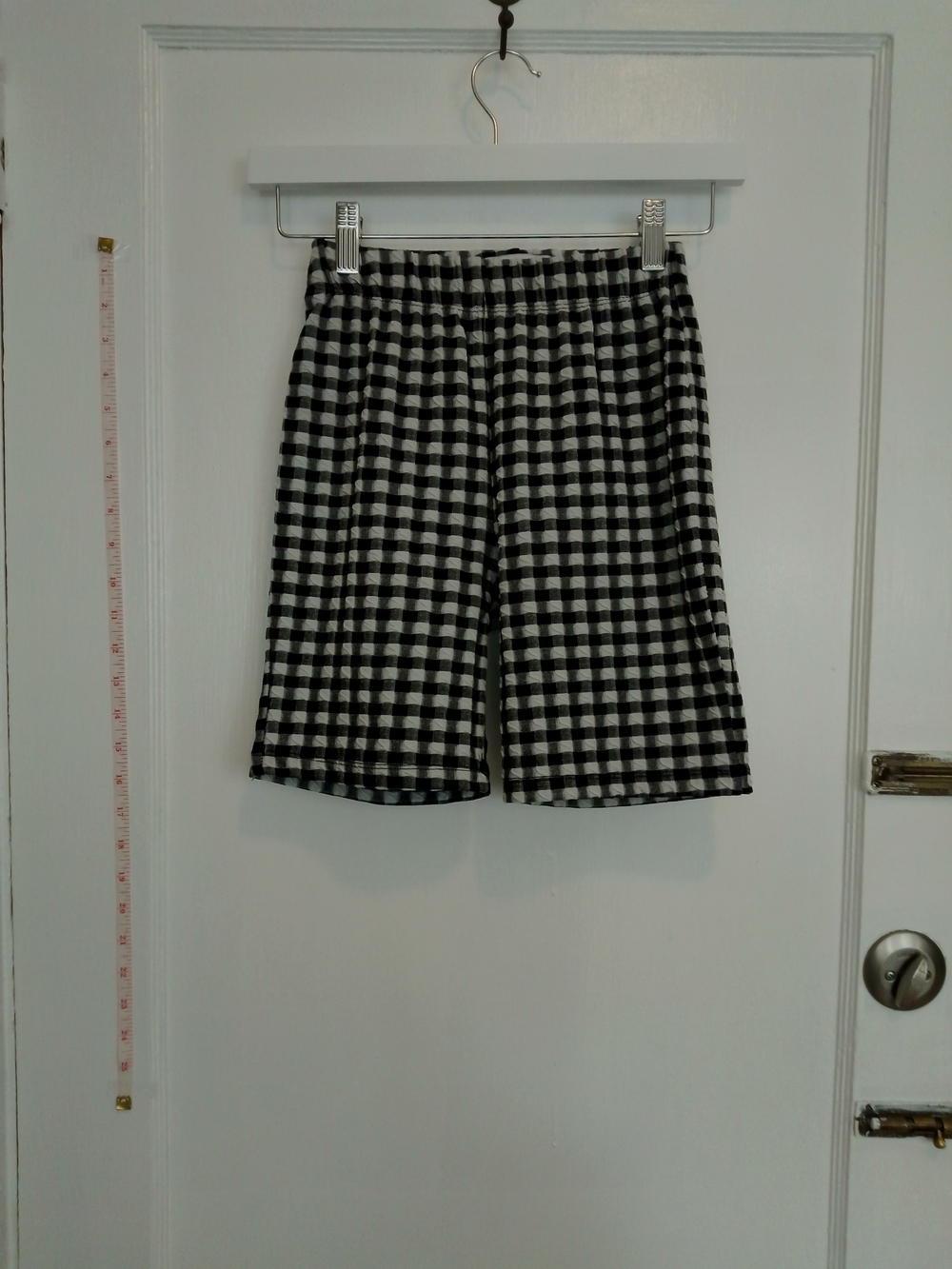 Free People Black & White Check Bike Shorts XS